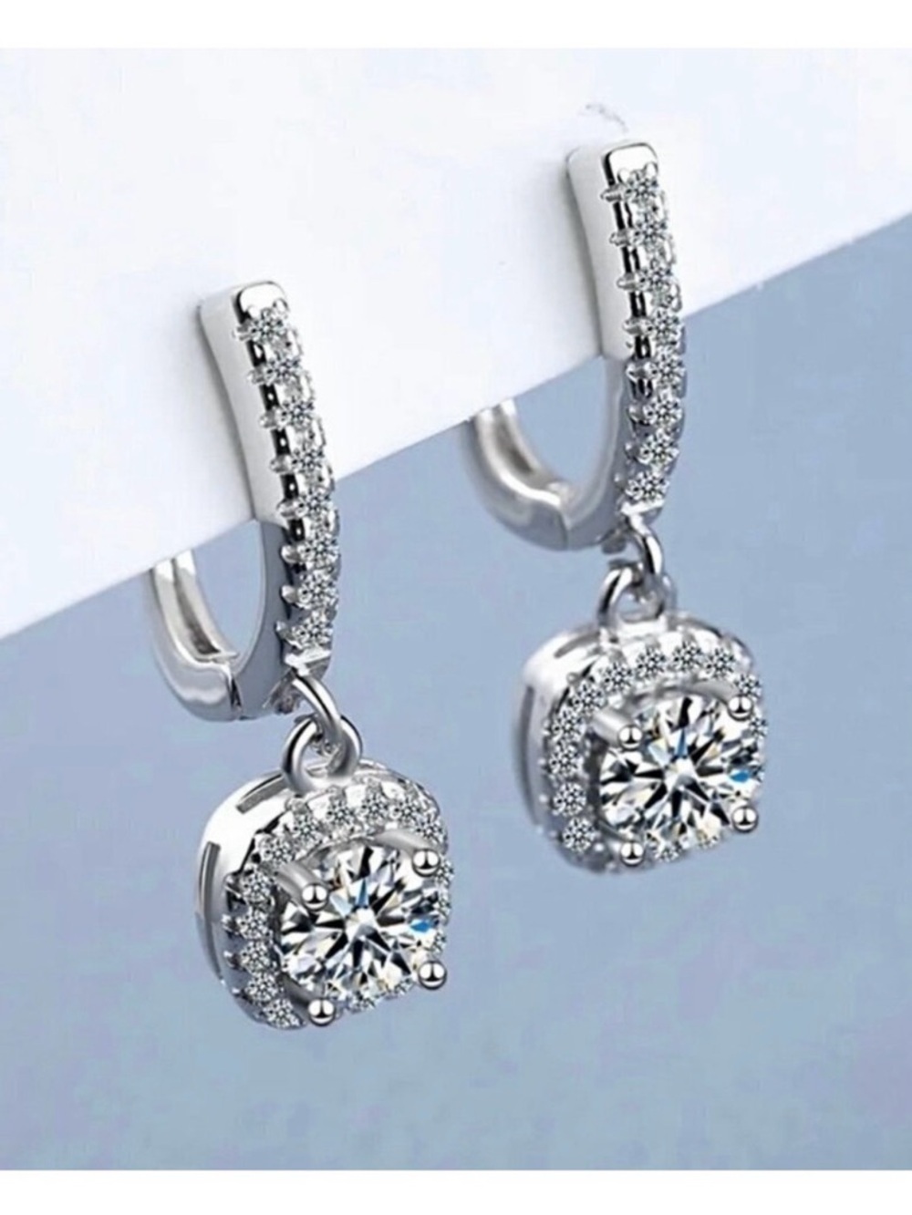 New Classic CZ Huggie Drop Earrings 14K Plated Wedding Preppy